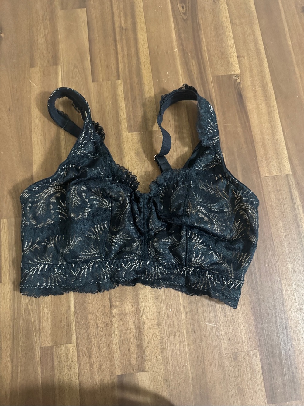 Behave Maternity Black Lace Bralette with Nude Mesh